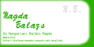 magda balazs business card